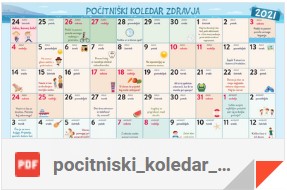 Počitniški koledar zdravja 2021