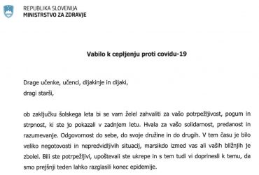 Vabilo k cepljenju proti covidu-19